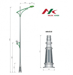 Cột đèn cao áp đế gang DC01 NK 1